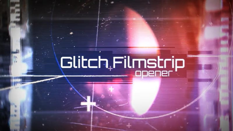 Filmstrip Glitch Broadcast Package — Film & Dust Aesthetic